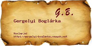 Gergelyi Boglárka névjegykártya